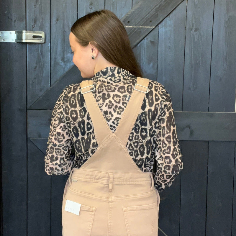 Leopard Sideline Spirit Gold Mesh Long sleeve Top - Country Lace Boutique