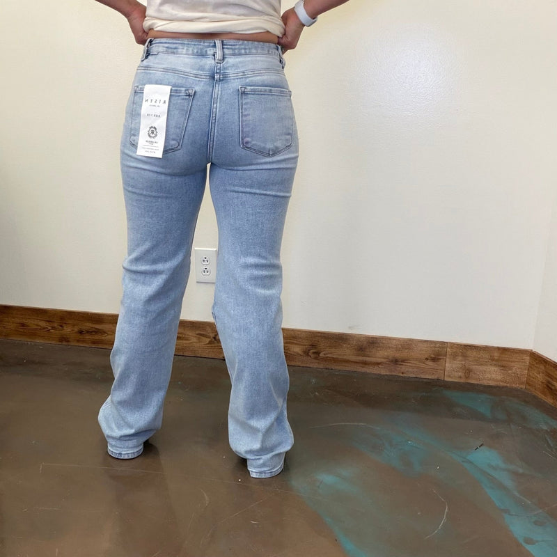 Light Wash High Rise Wide Leg 90's Risen Jeans - Country Lace Boutique