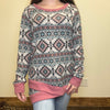 Light Weight Aztec Long Sleeve Sweater - Country Lace Boutique