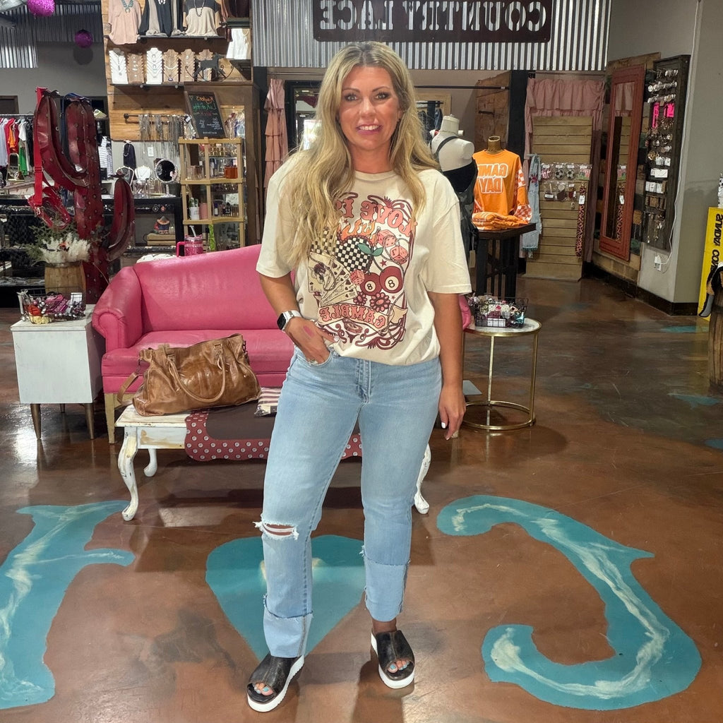 Love is in the Gamble T-Shirt - Country Lace Boutique