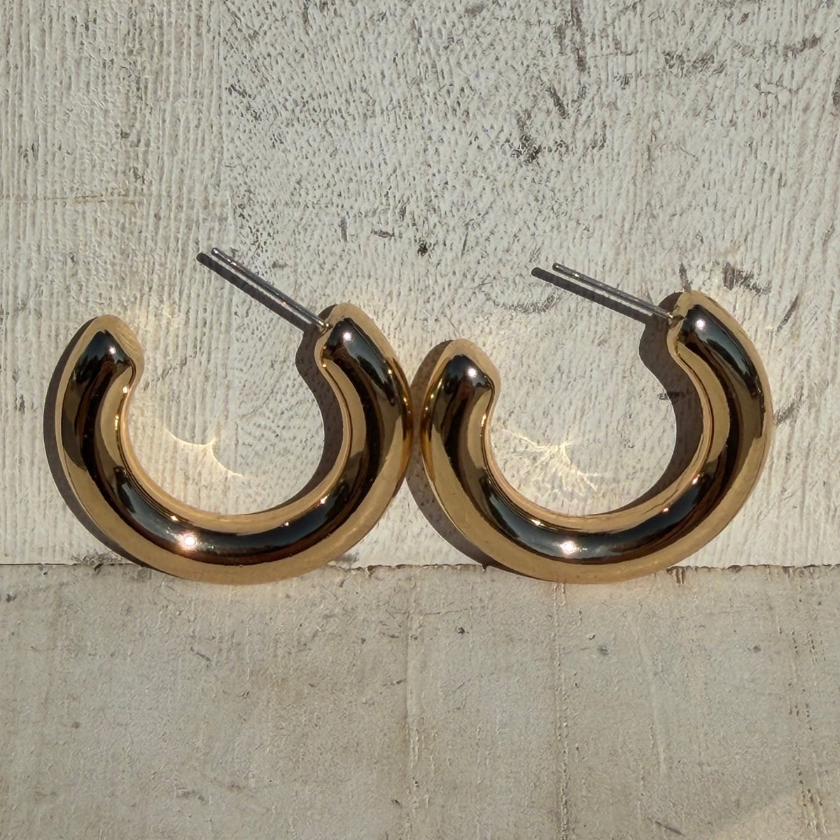 Little Bubble Gold Hoop Post Fashion Earrings - Country Lace Boutique