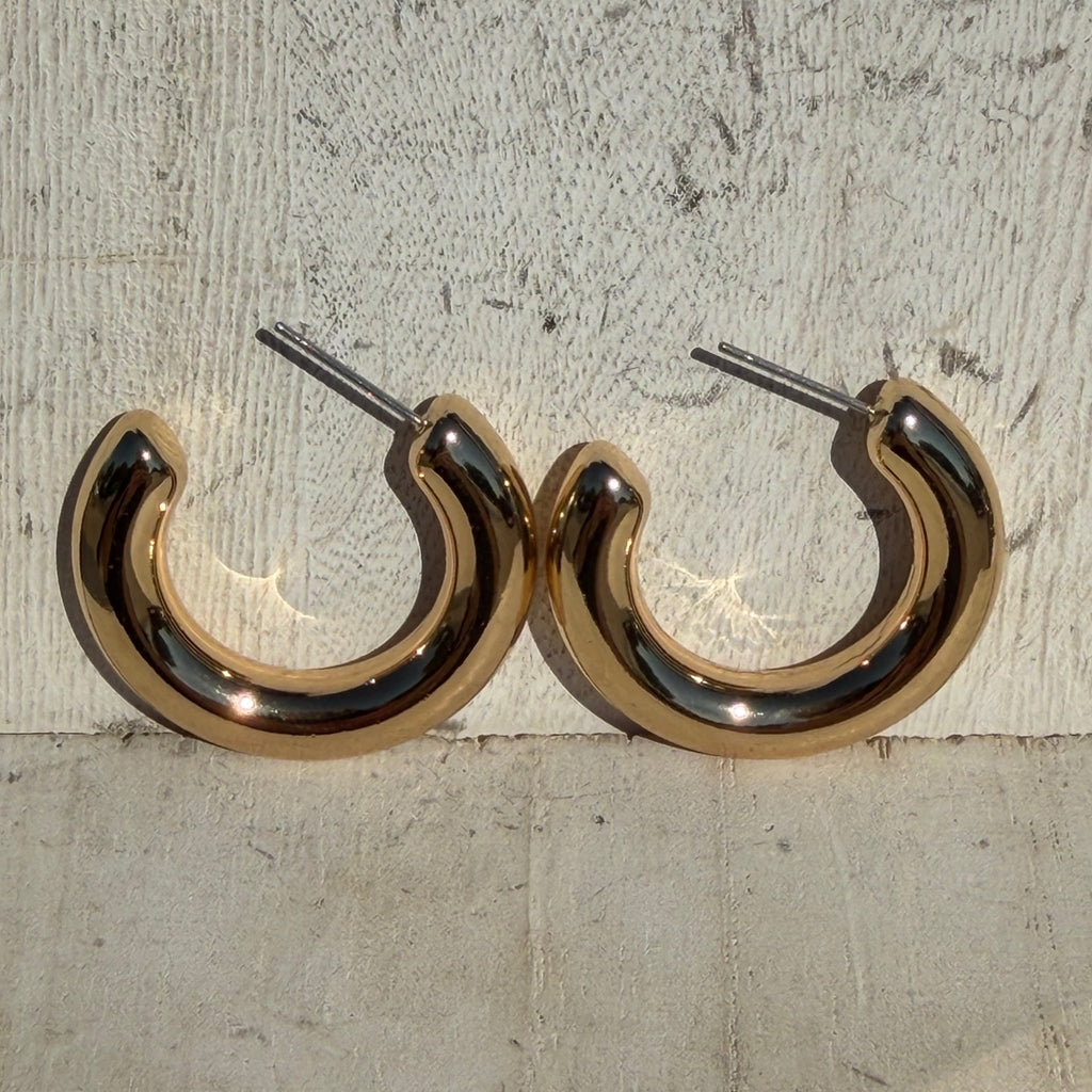 Little Bubble Gold Hoop Post Fashion Earrings - Country Lace Boutique