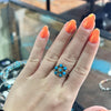 Little Turquoise Cluster Sterling Silver Ring - Country Lace Boutique