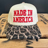 Made In America Red & Cream w/ Leopard Bill Hat - Country Lace Boutique