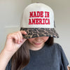 Made In America Red & Cream w/ Leopard Bill Hat - Country Lace Boutique