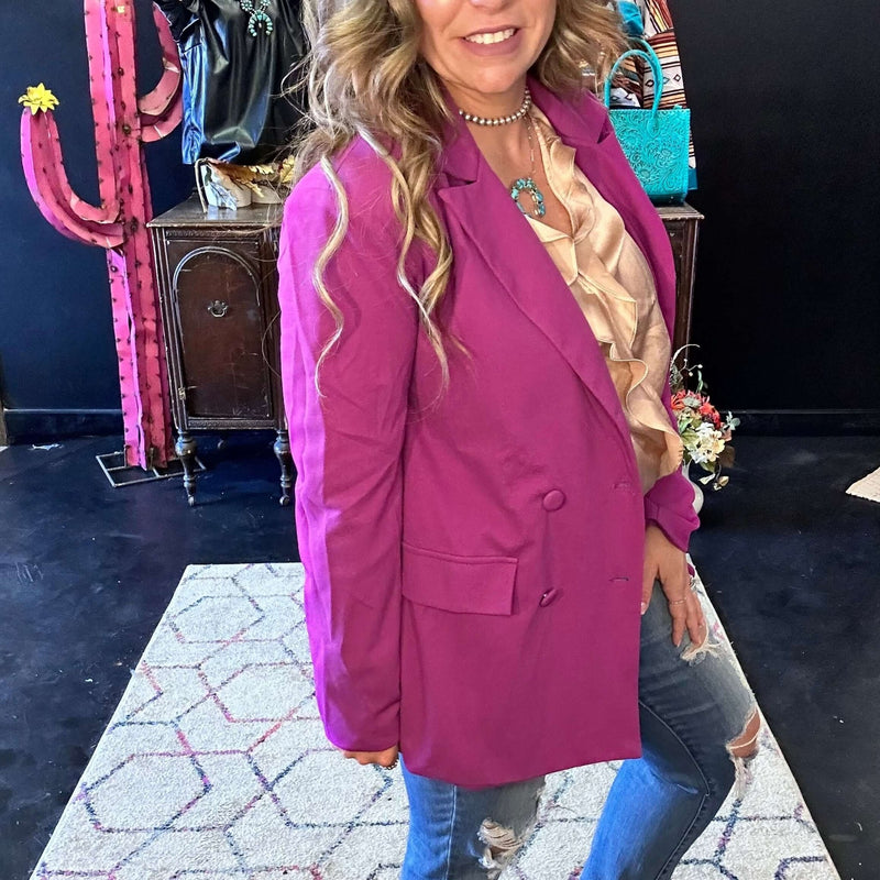 Magenta Purple Blazer - Country Lace Boutique