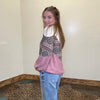Mauve & Aztec Chevron Design Long Bubble Sleeve Top - Country Lace Boutique