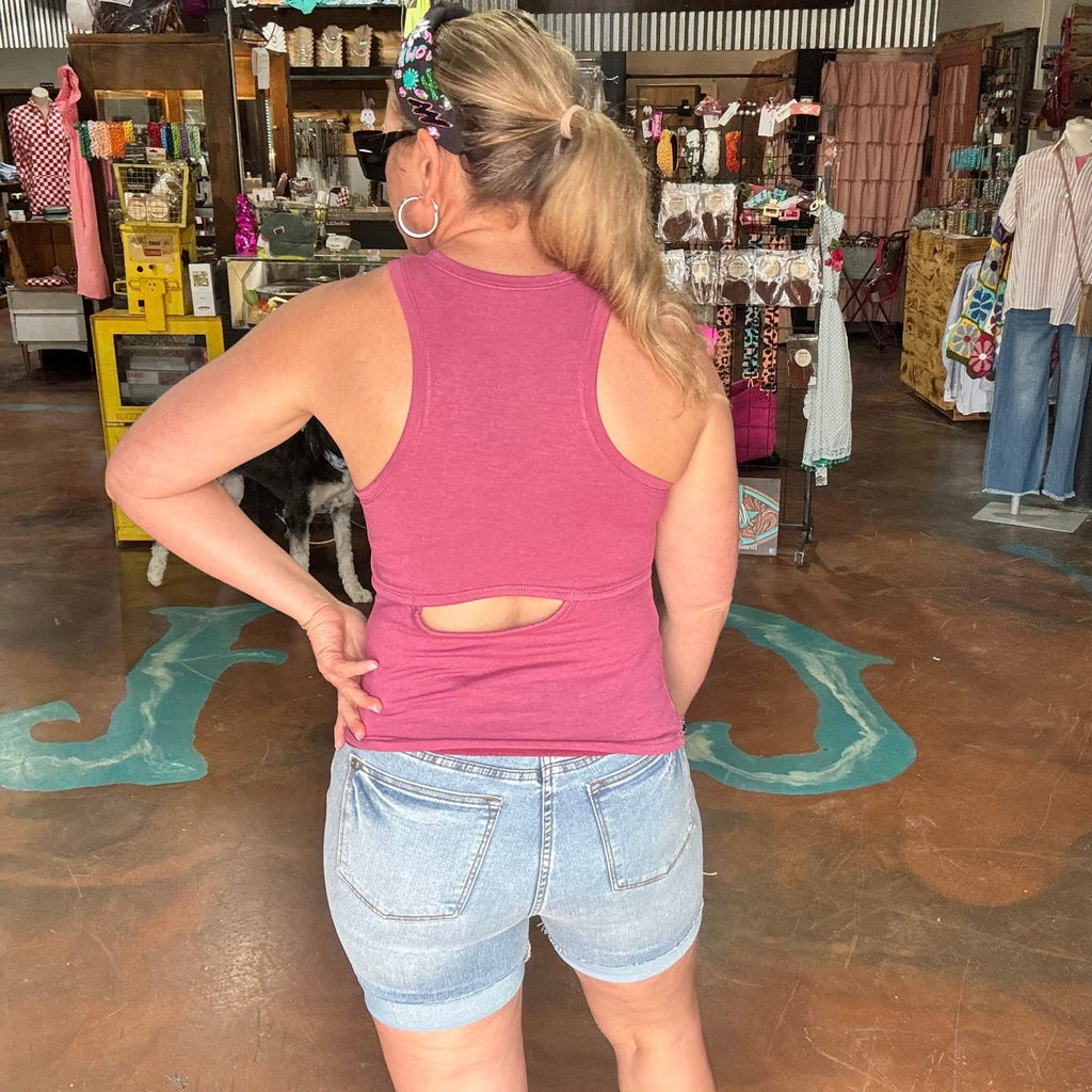 Mauve Super Soft Mono B Tank Top - Country Lace Boutique