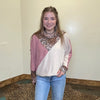 Mauve Tan & Leopard Dolman Long Sleeve Top - Country Lace Boutique