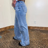Medium Mid Rise Wide Jeans w/ Front Patch Pocket Risen Jeans - Country Lace Boutique