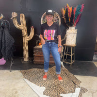 Medium Wash No Hole Risen Straight Cuffed Perfect Jeans - Country Lace Boutique