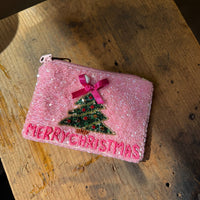 Merry Christmas Beaded Coin Wallet - Country Lace Boutique