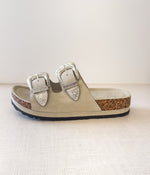 Mickie Western Slides in Cream
