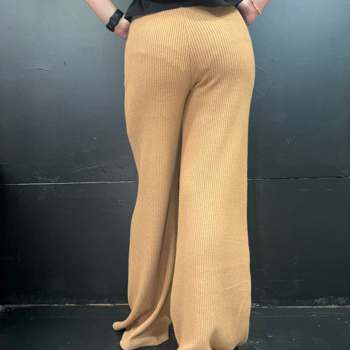 Mocha Tan Waffle Soft Pants - Country Lace Boutique