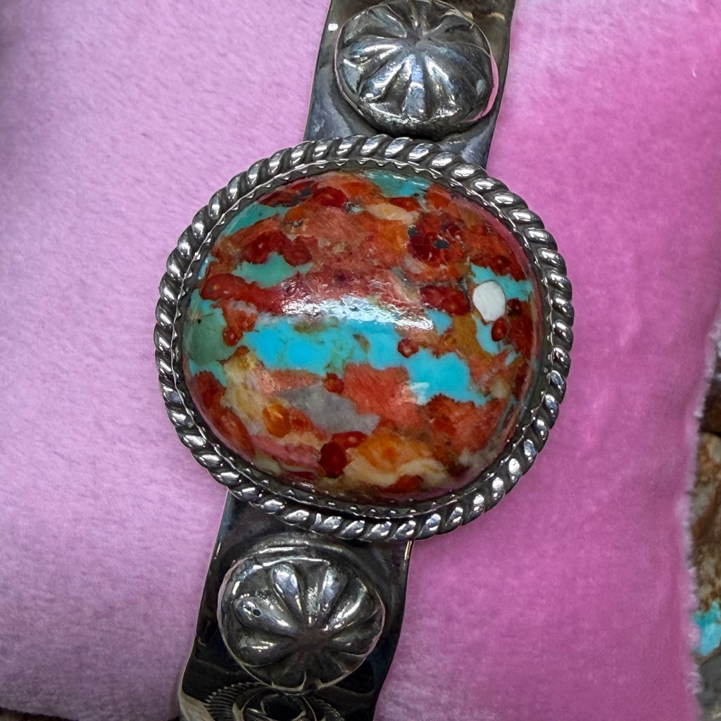 Multi Stone Turquoise Sterling Silver Cuff Bracelet - Country Lace Boutique