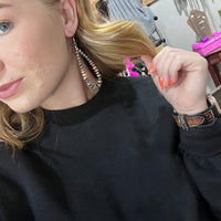 Multistone Spiny Navajo Pearl Tear Drop Sterling Silver Earring - Country Lace Boutique