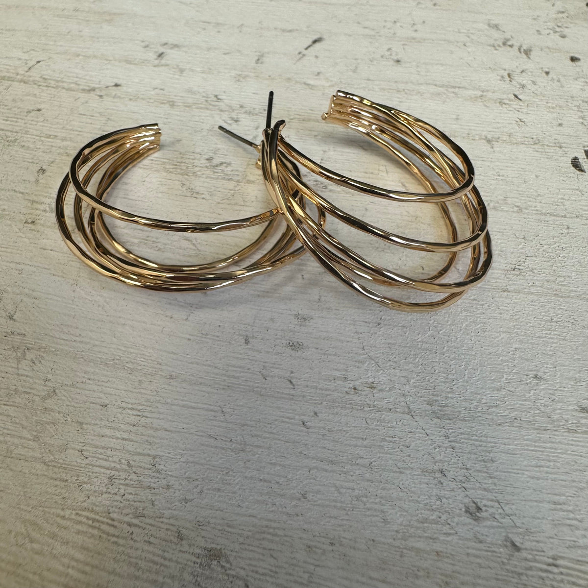 5 strand Gold hoop earrings 