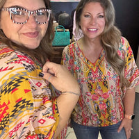 Mustard Printed Savannah Jane Top - Country Lace Boutique