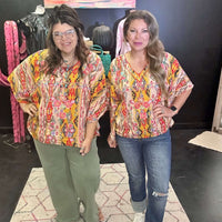 Mustard Printed Savannah Jane Top - Country Lace Boutique