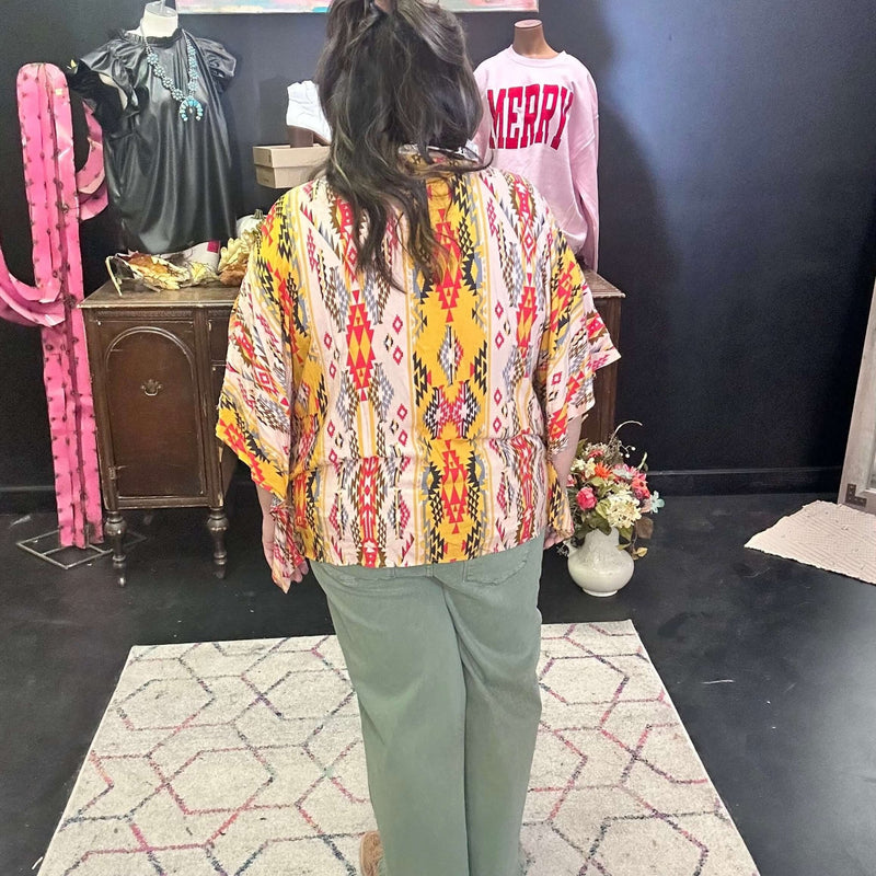 Mustard Printed Savannah Jane Top - Country Lace Boutique