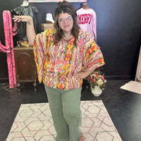 Mustard Printed Savannah Jane Top - Country Lace Boutique