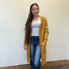 Mustard Yellow Open Front w/ Pockets Long Sleeve Cardigan - Country Lace Boutique