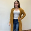 Mustard Yellow Open Front w/ Pockets Long Sleeve Cardigan - Country Lace Boutique