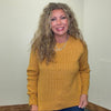 Mustard Yellow Soft Ribbed Crew Neck Long Sleeve Sweater - Country Lace Boutique