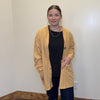 Mustard Yellow Waffle Button Down Long Sleeve Cardigan/Shacket - Country Lace Boutique