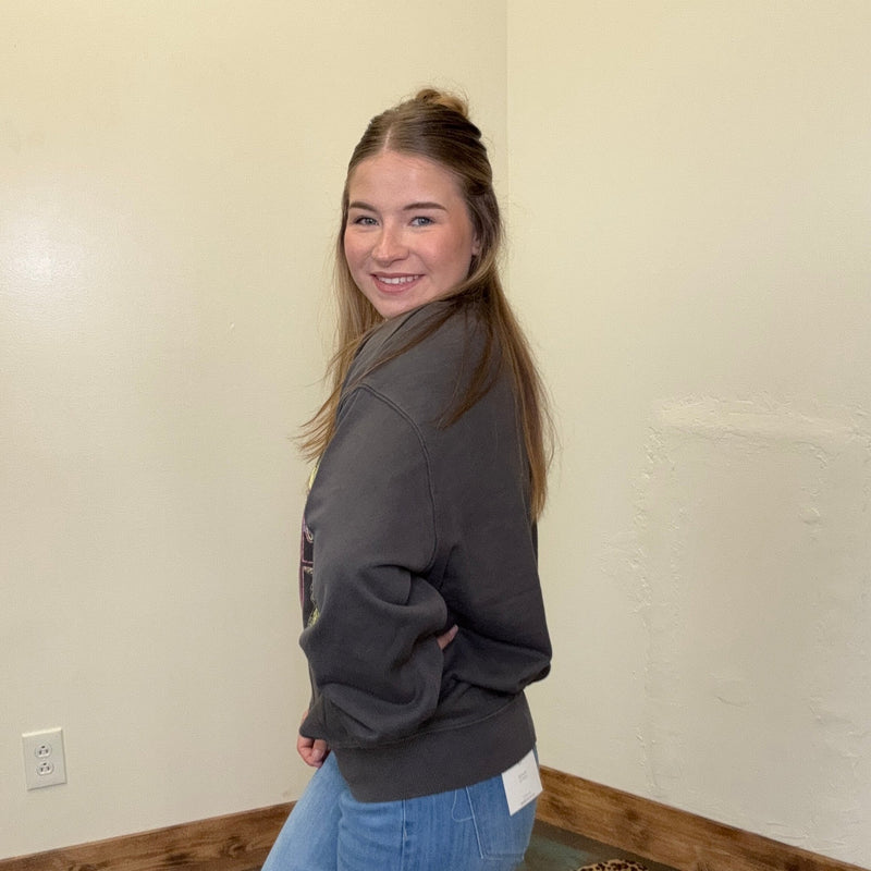 Nashville Music City Grey Long Sleeve Sweatshirt - Country Lace Boutique