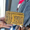 Natural Tooled Leather Card Holder with Zipper - Country Lace Boutique