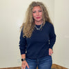 Navy Soft Ribbed Crew Neck Long Sleeve Sweater - Country Lace Boutique