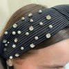 Navy with Bling & Pearls Head Band - Country Lace Boutique