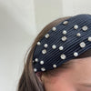 Navy with Bling & Pearls Head Band - Country Lace Boutique