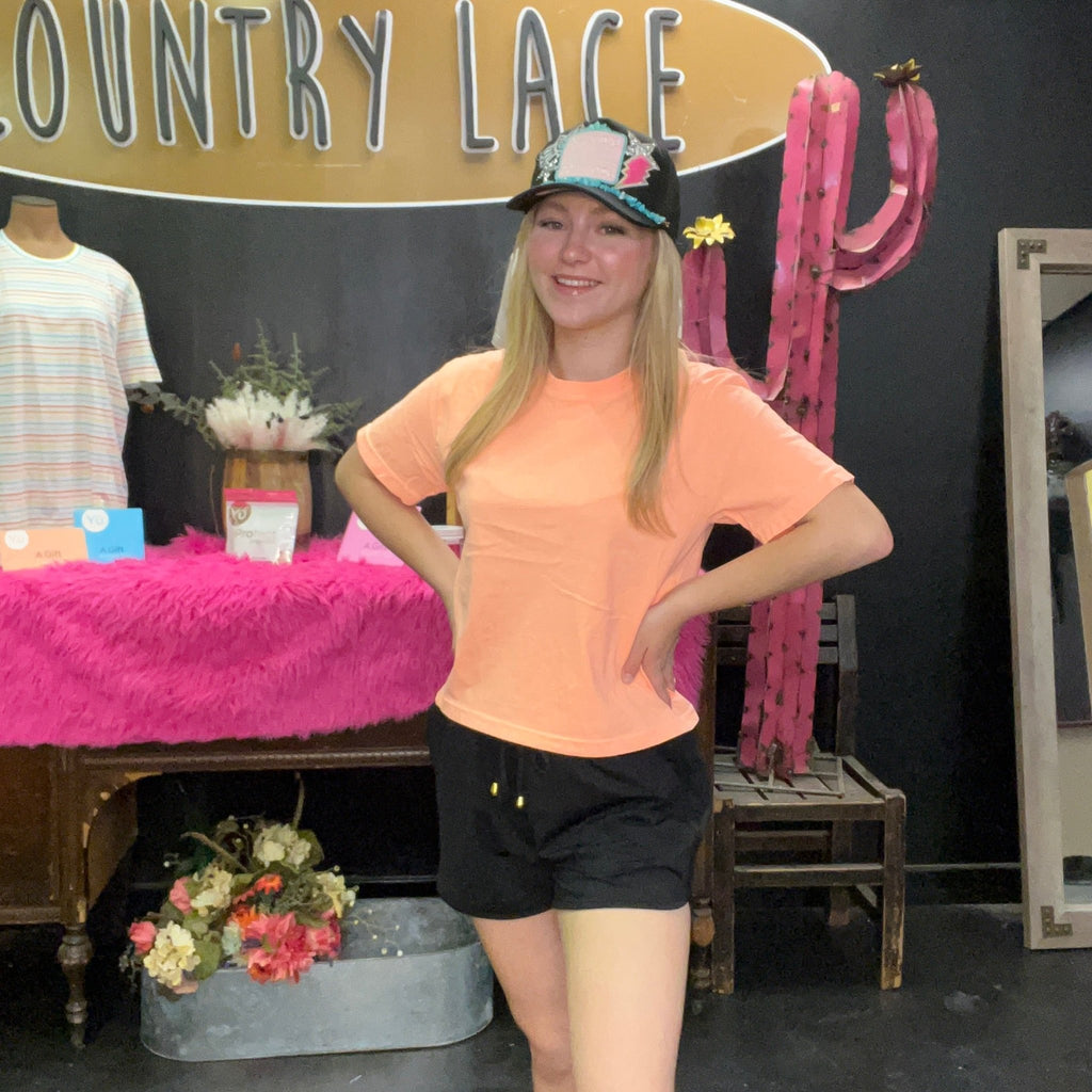 Neon Cantaloupe Crop Top - Country Lace Boutique