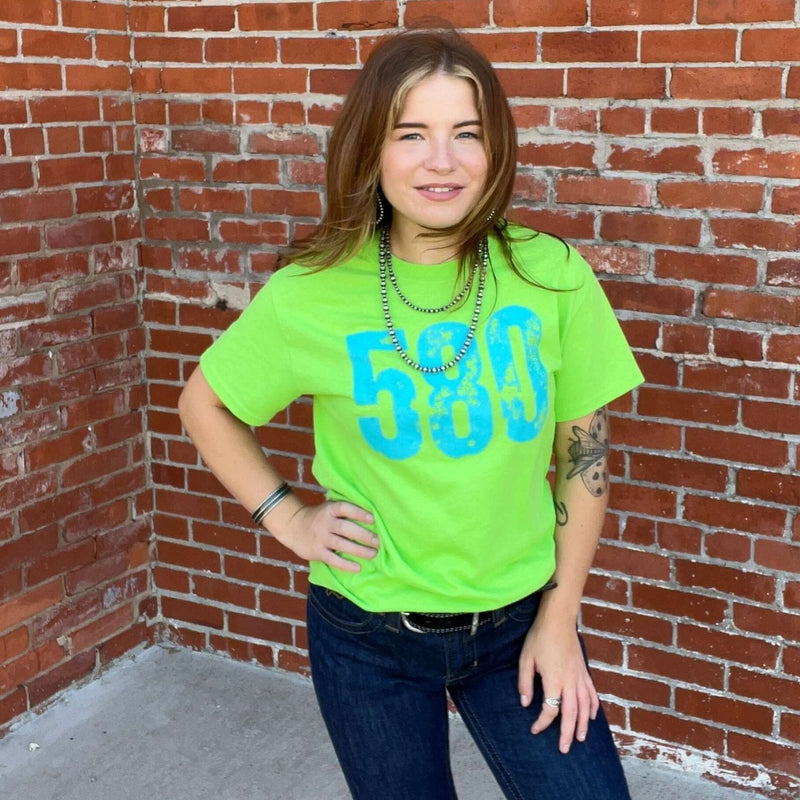 Neon Green 580 Crew Neck T-shirt / Small - Country Lace Boutique