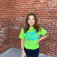 Neon Green 580 Crew Neck T-shirt / Small - Country Lace Boutique