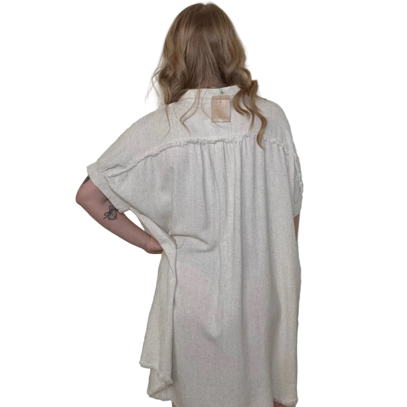 knee length dresses for ladies A-line V-neck Lace Rustic Country Wedding Dresses With Short Sleeves SEW063 main image 0