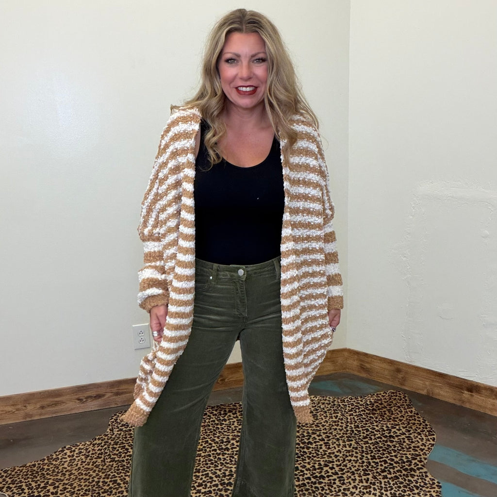 Olive Green Corduroy Risen Crop Tummy Control Jeans - Country Lace Boutique