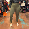 Olive Green Silky Leggings Pants - Country Lace Boutique