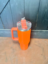 Orange 40 oz Tumbler w/ Handle - Country Lace Boutique