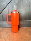 Orange 40 oz Tumbler w/ Handle - Country Lace Boutique