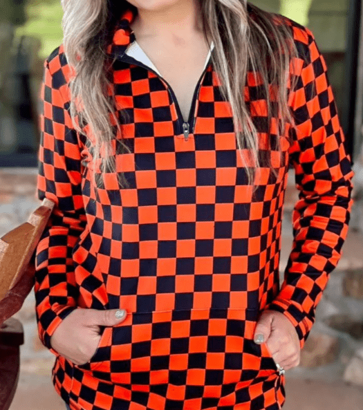 Orange & Black Pep Rally Pullover - Country Lace Boutique