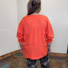 Orange Blouse with Smocking Sleeves Top - Country Lace Boutique