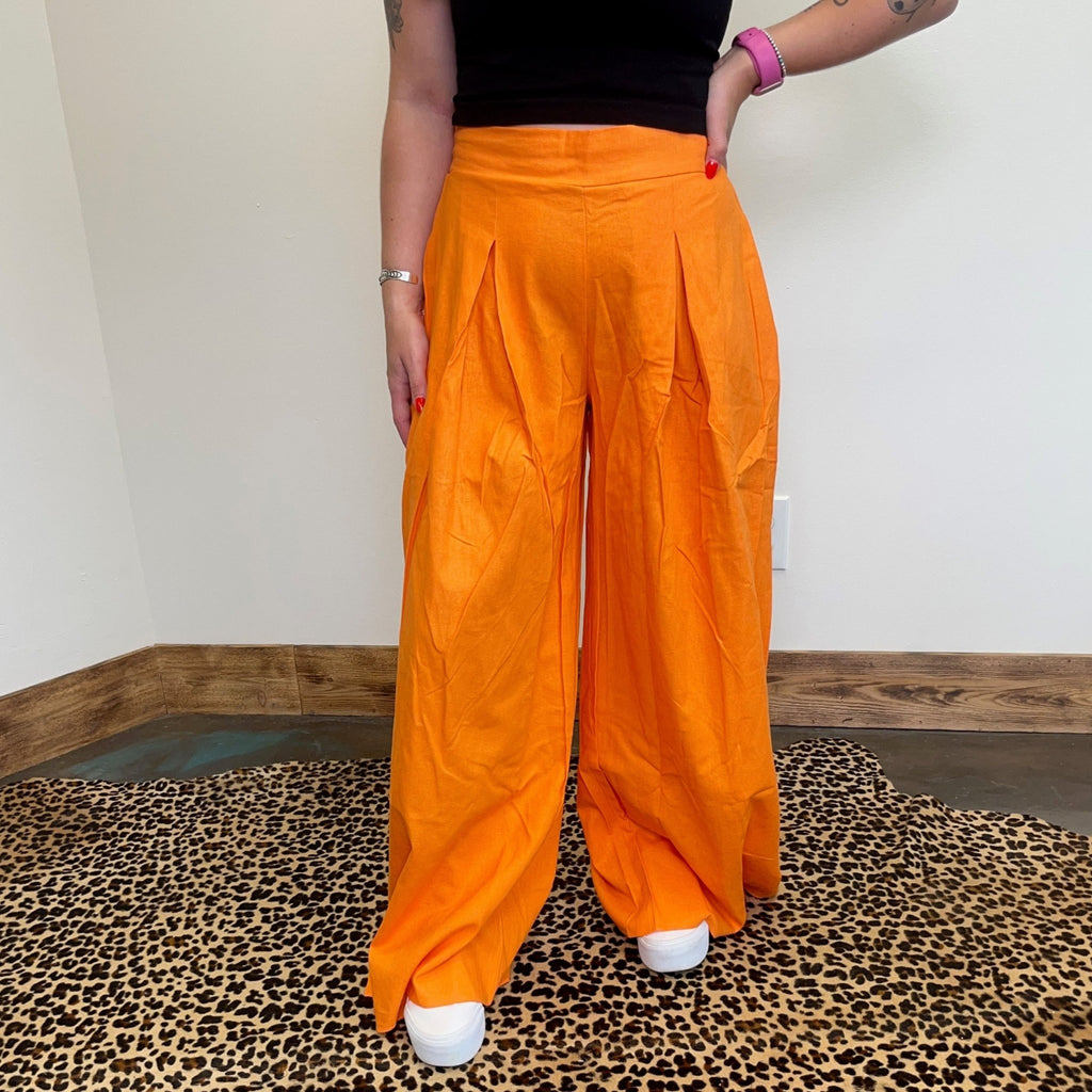 Orange Palazzo Pants - Country Lace Boutique