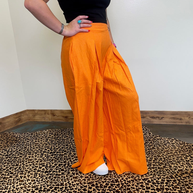 Orange Palazzo Pants - Country Lace Boutique