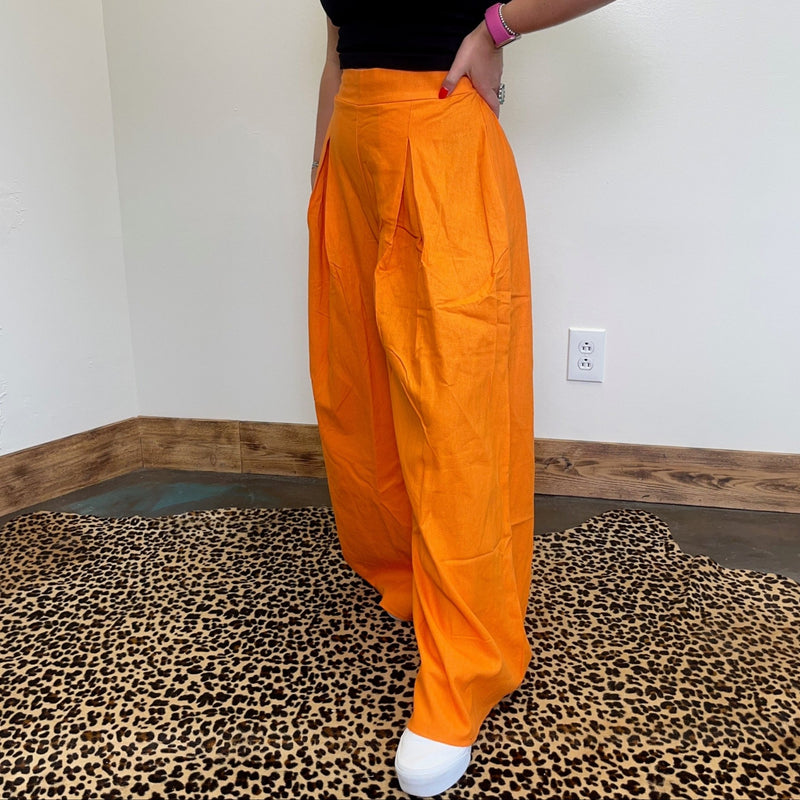 Orange Palazzo Pants - Country Lace Boutique
