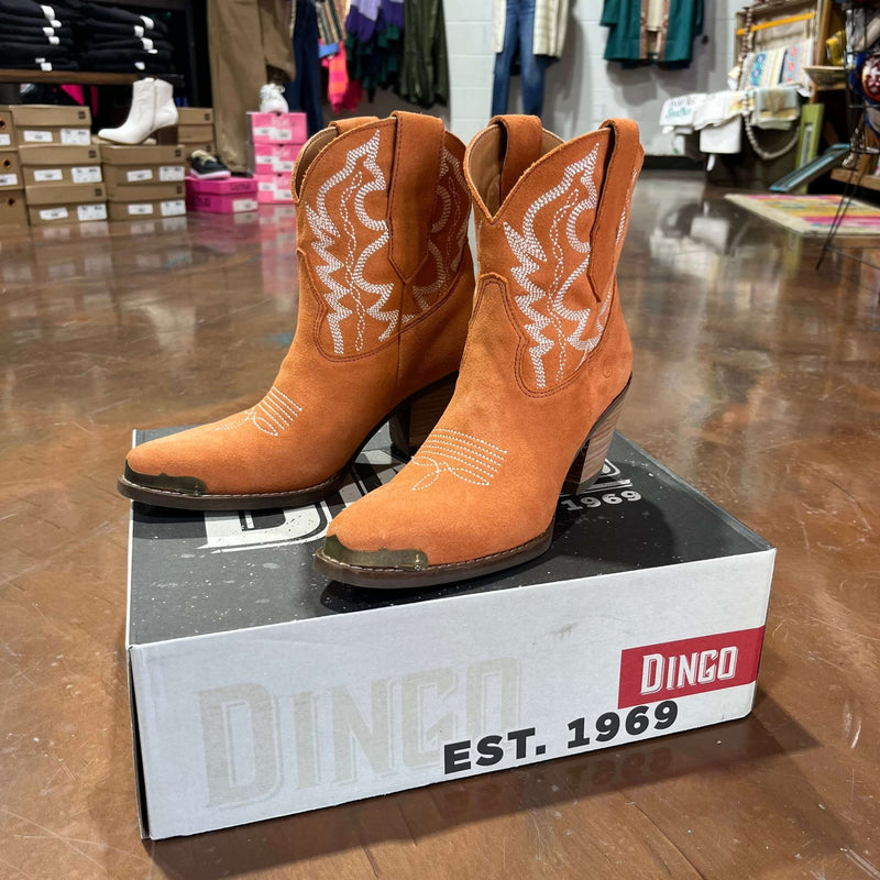 Orange Rough Out Shortie Dingo Joyride Boot - Country Lace Boutique