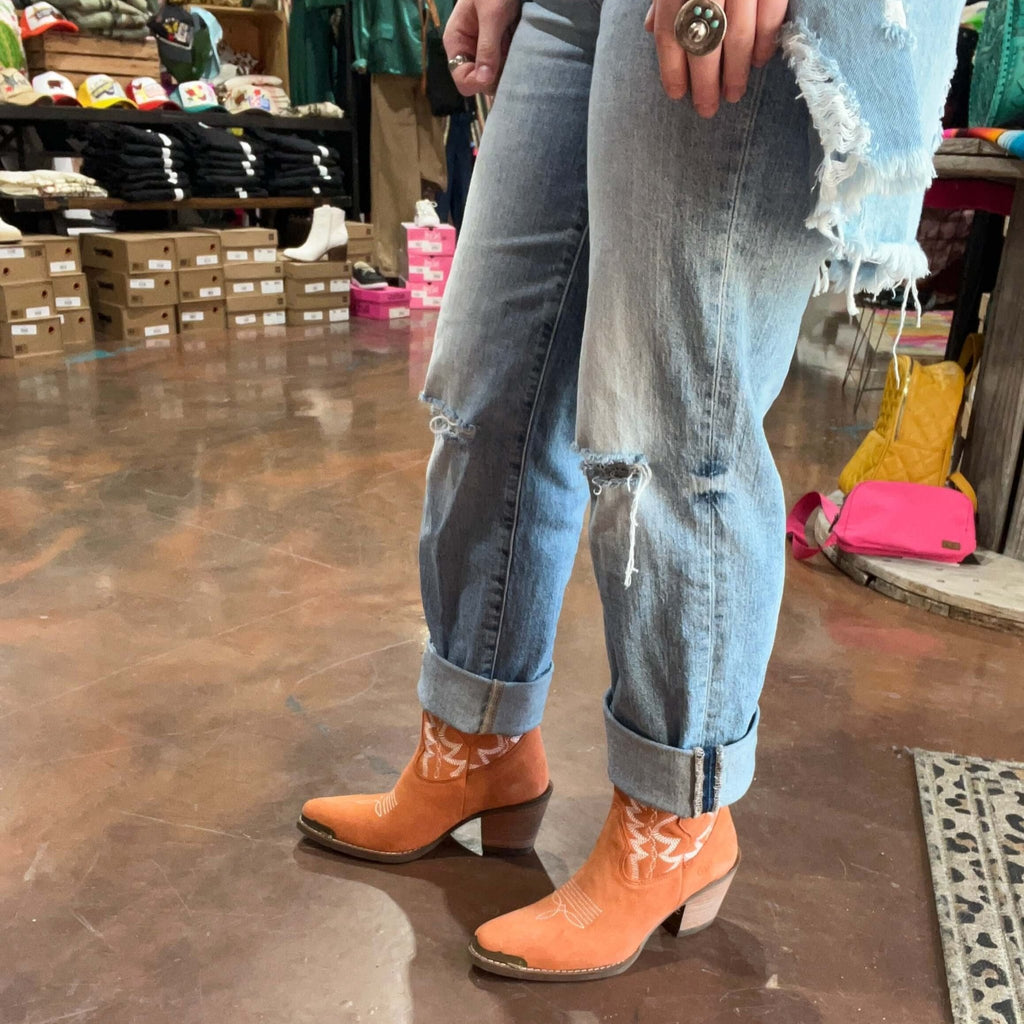 Orange Rough Out Shortie Dingo Joyride Boot - Country Lace Boutique