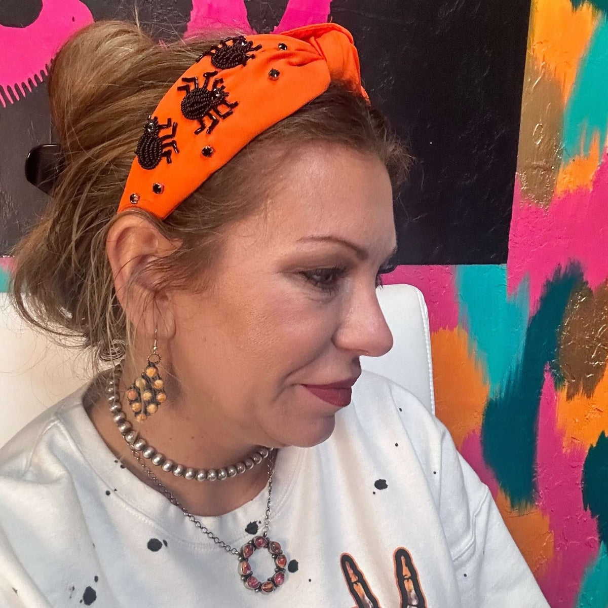 Orange Spider Headband - Country Lace Boutique